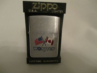 Zippo Lighter Worster Trucking Co 1979 Brushed Chrome In Plastic Box Look