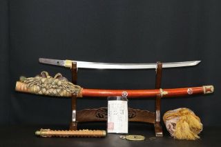 (ix - 38) Wakizash " Blade Length 52cm (20inch) " With Tachi Koshirae