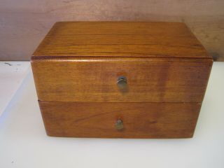 Vintage / Antique 2 Drawer Wood Cigar Box Seal Of Tampa Florida B1597