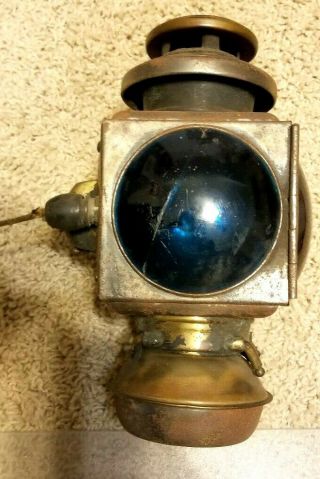 Vintage Automobile Side/rear Kerosene Wicked Lamp Converted To 6 Volt Electric