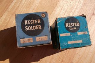 2 Near Complete 1 Pound Rolls Vintage Kester 50/50.  125 Solder