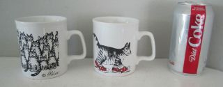 Vintage B.  Kliban Sneaker Cat Multi Cat Ceramic Pair Coffee Tea Mugs Cups Sigma
