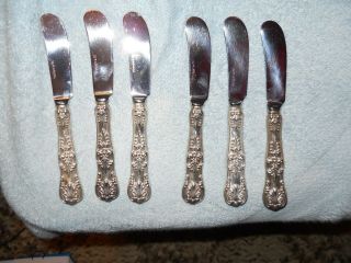 6 Tiffany English King Sterling Silver Butter Spreaders No Monograms