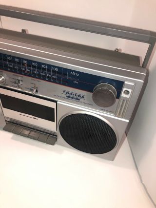 Vintage Toshiba RT - 80S Boombox Ghettoblaster Stereo AM FM Radio Cassette Player 3