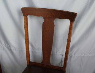 Antique Set of Six Matching Oak T back Chairs – finish 3