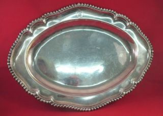 Antique C.  1747 John Swift London English Sterling Silver Tray With Crest 12 "