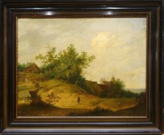 Large 17th Century Dutch Old Master Traveler In A Landscape Jacob Van Ruisdael