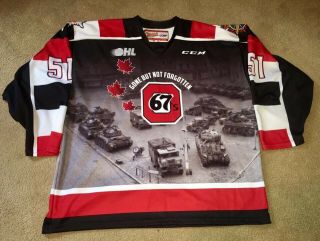 Ottawa 67’s Remembrance Day Game Worn Jersey - Falkovsky - Kings Flames