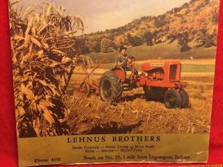 VTG 1949 ALLIS CHALMERS TRACTOR LOGANSPORT INDIANA LEHNUS BROTHERS FARM CALENDAR 3