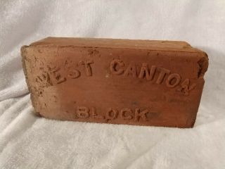 Vintage Antique West Canton Block Ohio Or Illinois ? Street Paver Brick