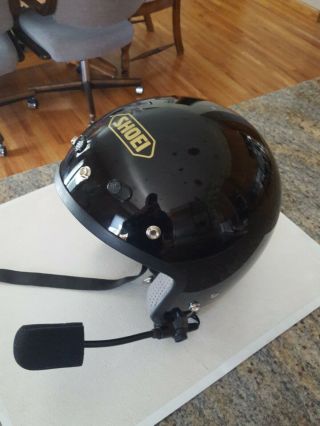 Vintage Shoei Rj - 10iv Open - Face Helmet W/ Microphone Size Small - Black