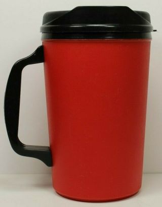 Vintage 20 Oz Aladdin Insulated Travel Mug Cup Tumbler Red With Black Lid