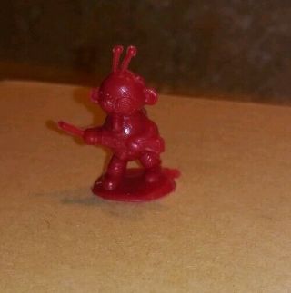 Vintage 1960 Giant Brand 1 " Red Space Alien Plastic Figure Toy Martian Hong Kong