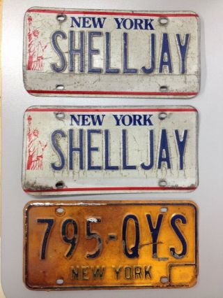Pair York Statue Of Liberty Vanity License Plates Shell Jay
