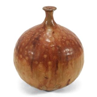 Well - Made Vintage Hand Thrown Studio Art Pottery Moon Vase Weed Pot Mid - Century