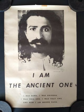 Vintage 1969 Woodstock Poster - Avatar Meher Baba - Rare