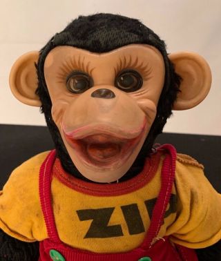 Zip The Monkey Rushton Co.  15 " Plush Chimp Toy Howdy Doody - 1950s
