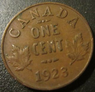 1923 Canada / Canadian One Cent / Penny George Vintage Coin