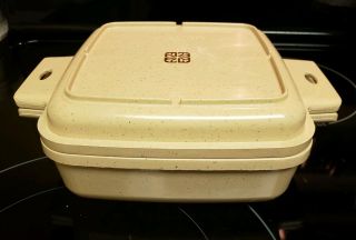 Vintage Littonware 1 Quart Square Covered Casserole Dish Divided Lid 39274 39275