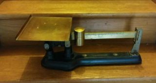 Antique Fairbanks Postal Scale,  Brass & Iron,  Weighs 4 Lbs Postage,  Full Size
