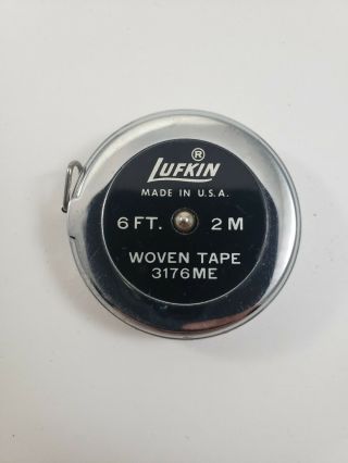 Lufkin Made In Usa White Woven Tape Thinline Pocket Tape 6’ 2m Model 3176me Vtg