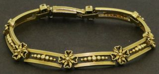 Antique Heavy 18k Gold Fancy Elegant Ribbon Style Formal Link Bracelet