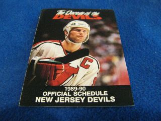 Jersey Devils 1989/90 Nhl Hockey Pocket Schedule - Sportschannel