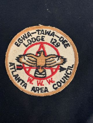 Vtg Egwa Tawa Dee Bsa Boy Scouts Of America Patch Atlanta Area Council Lodge 129