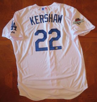 Clayton Kershaw 10/16/15 Postseason Dodgers 22 Team Issued Jersey Sz 50 Vintage