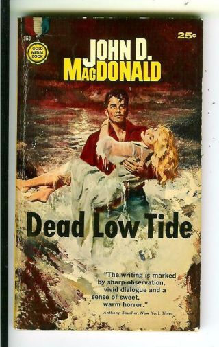 Dead Low Tide By Jd Macdonald,  Gold Medal 963 3rd Crime Gga Pulp Vintage Pb