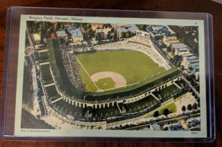 Vintage Antique Postcard - Wrigley Field Chicago Illinois - Cubs - Mlb Baseball