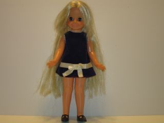 Vintage Chrissy ' s Cousin Velvet Doll Hair That Grows w/Original Box Dress Shoes 2