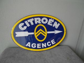 French Vintage Tin Advertising Citroen Car Sign