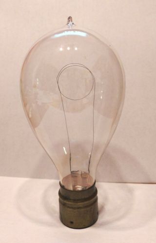 Thomson Houston Antique Light Bulb Single Coil Base Brass 1890s