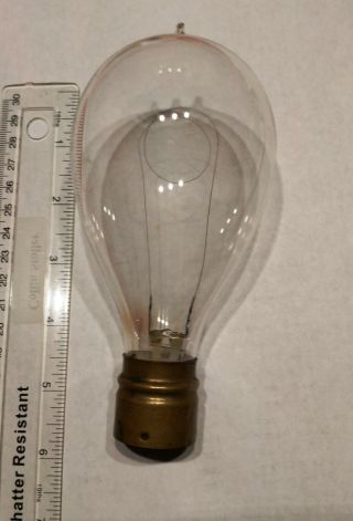 Thomson Houston antique light bulb single coil base brass 1890s 2