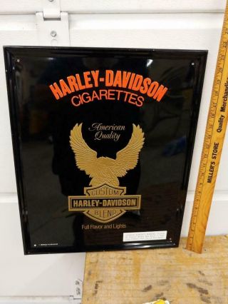 1988 Harley - Davidson American Cigarettes Embossed Aluminum Litho Sign - 21.  5x17.  5