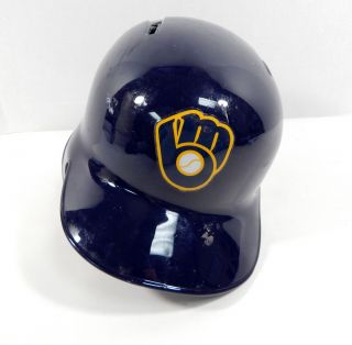 2018 Milwaukee Brewers Stephen Vogt 12 Game Issued Navy Batting Helmet