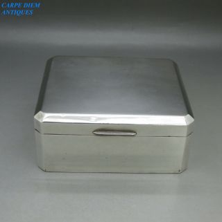 Vintage Good Heavy Solid Sterling Silver Cigarette Box 285g Birmingham 1957