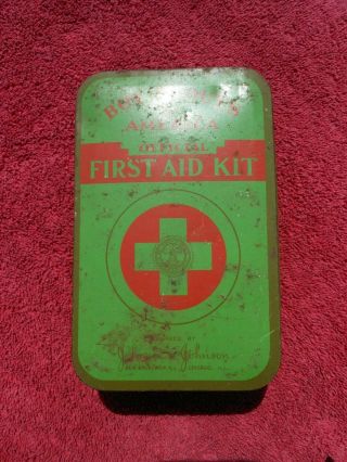 Vintage Late Wwii Era Bsa Boy Scouts Of America Official First Aid Kit - Box Only