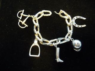 Tiffany & Co Vintage 925 Sterling Silver Signed Large Equestrian Charm Bracelet