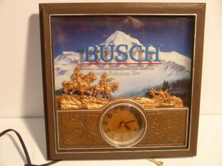 Vintage Busch Beer Lighted Sign Clock