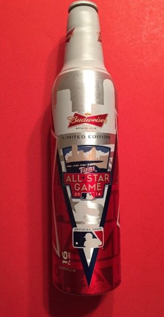 2014 Mlb All - Star Game Minnesota Twins Budweiser Aluminum Beer Bottle Can Vtg