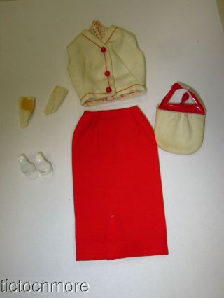 Vintage Barbie Doll Fashion Clothes 1604 Crisp N Cool Complete Set Purse Gloves