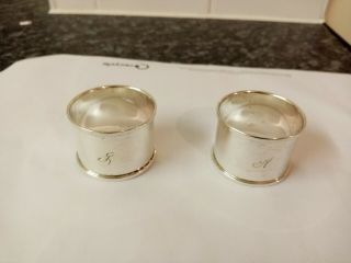 Vintage Solid Silver Napkin Rings,  Henry Griffith & Sons,  Birmingham1924
