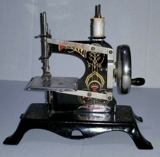 Antique Child’s Germany Casige Toy Sewing Machine Hand Crank Orig Needle Thread