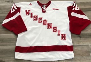 University Of Wisconsin Badgers Game Worn Hockey Jersey 26 Zach Bearson