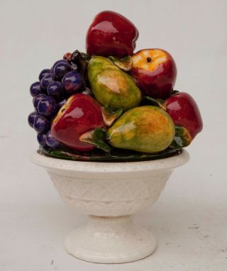 Vtg Capodimonte Style Porcelain Ceramic Woven Pedestal Fruit Basket 11 " T