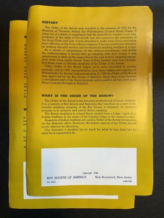 Vintage BOY SCOUT PAMPHLETS: 1968 Order of the Arrow - Scouting ' s Honor Campers 2
