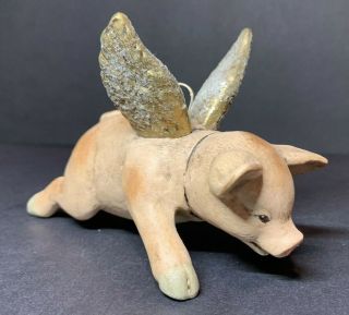 Vintage Walnut Ridge Collectibles Angel Flying Pig Christmas Ornament 1994
