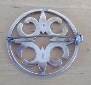 Vintage Scottish Sterling Silver St Magnus Cross Brooch By Malcolm Gray (Ortak) 2